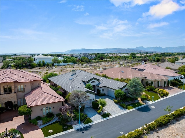 bird's eye view featuring a mountain view