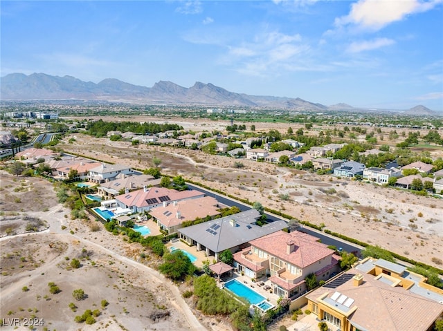 drone / aerial view with a mountain view