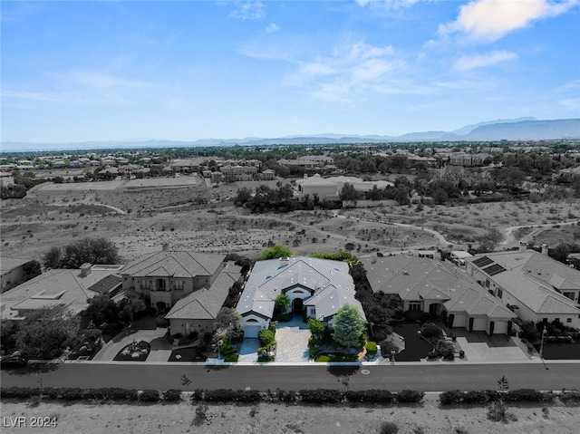 drone / aerial view with a mountain view