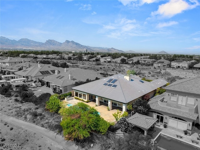 aerial view with a mountain view