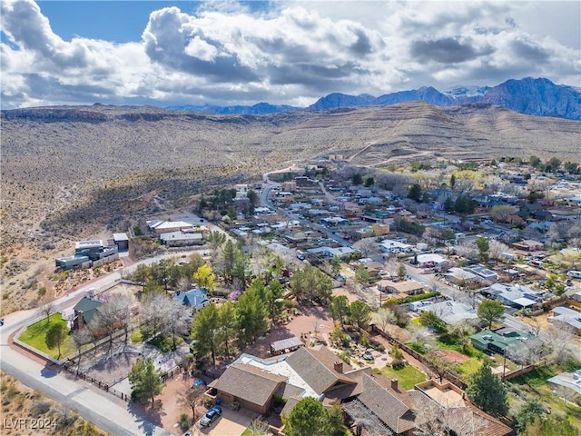 aerial view featuring a mountain view