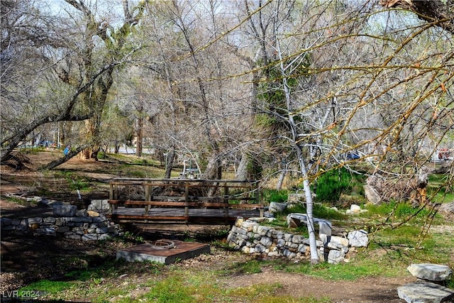 view of yard with a deck