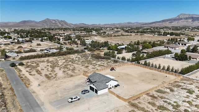 drone / aerial view with a mountain view