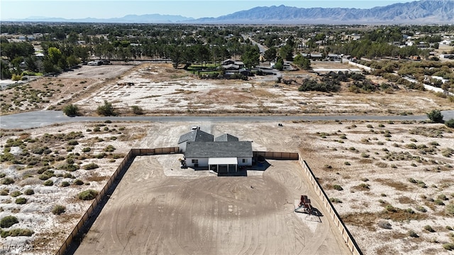 drone / aerial view with a mountain view