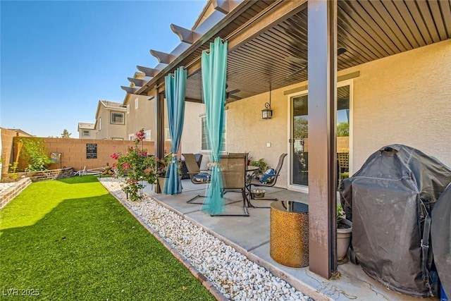 view of patio featuring grilling area