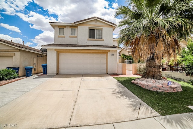 view of front of house with a garage