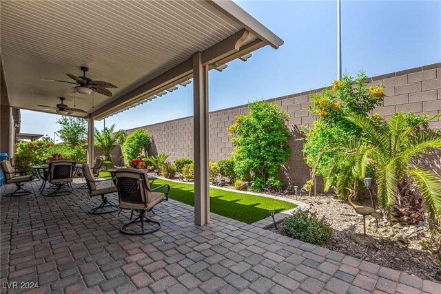 view of patio / terrace with ceiling fan