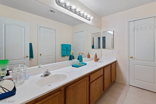 bathroom featuring vanity and tile patterned floors