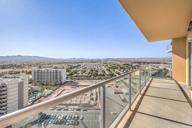 balcony with a mountain view