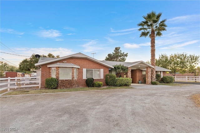 view of ranch-style home