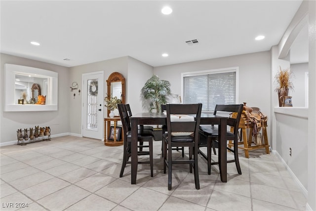 view of tiled dining room