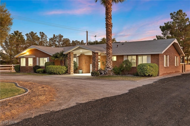 view of ranch-style home