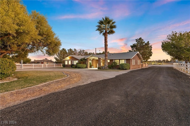 view of ranch-style house