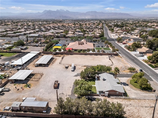 drone / aerial view with a mountain view