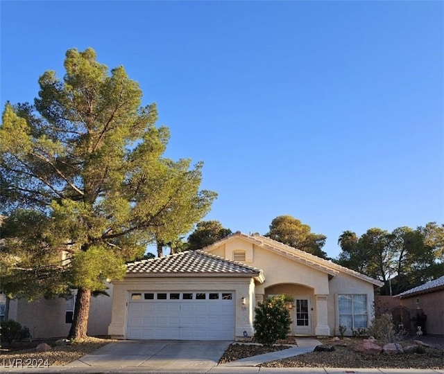 view of front facade with a garage