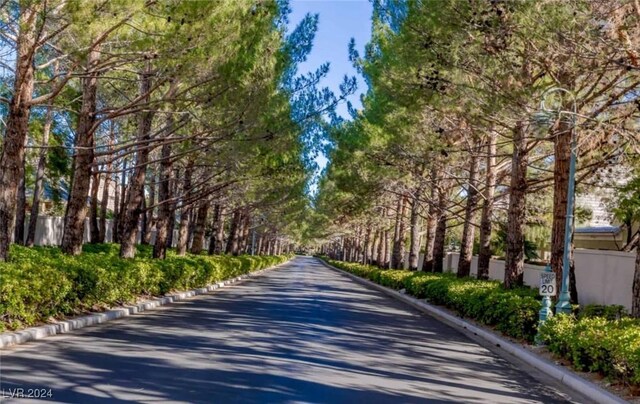 view of road featuring curbs