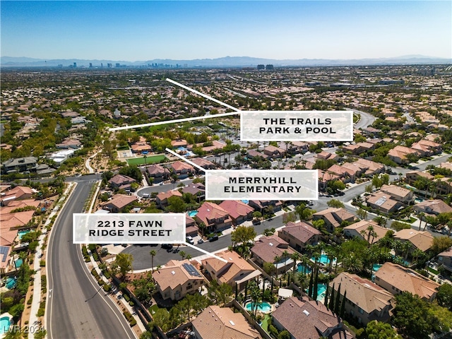 aerial view featuring a mountain view