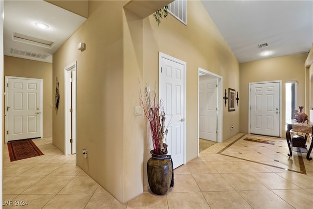 view of tiled foyer