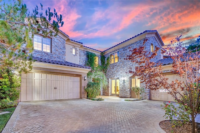 view of front of house featuring a garage