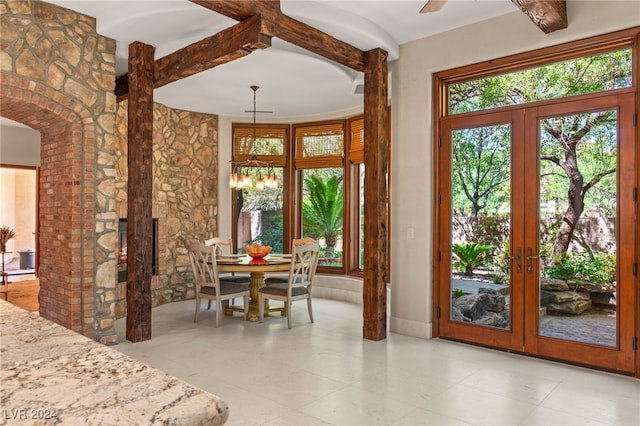 dining room featuring french doors