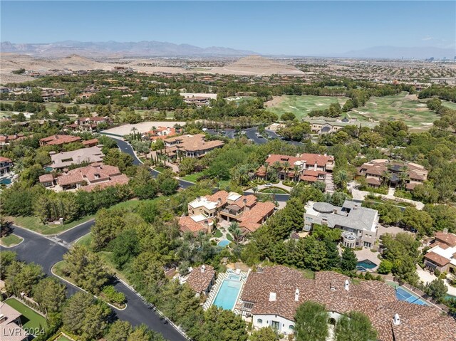 drone / aerial view with a mountain view