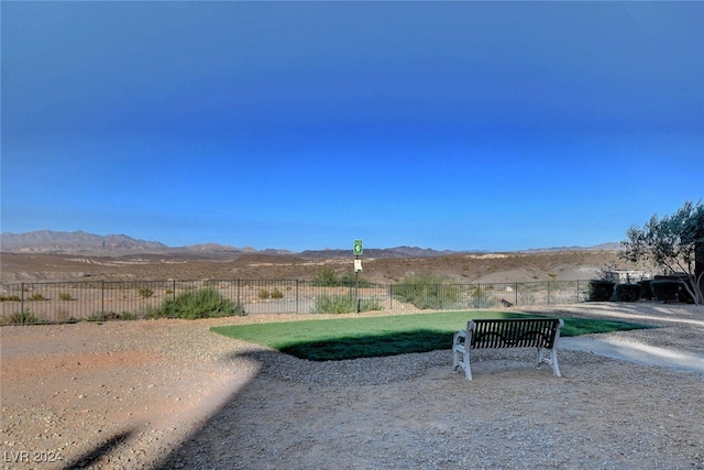 exterior space featuring a mountain view