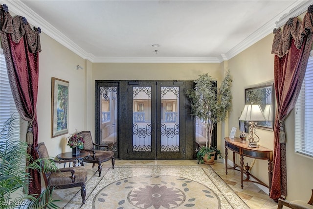 entryway with ornamental molding