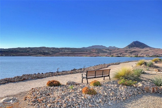 view of water feature featuring a mountain view