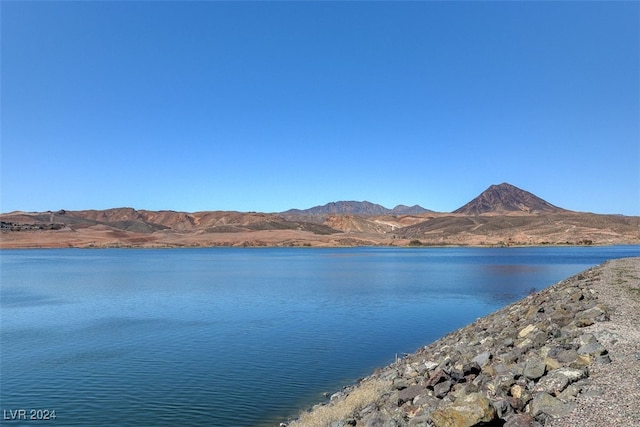 property view of water featuring a mountain view