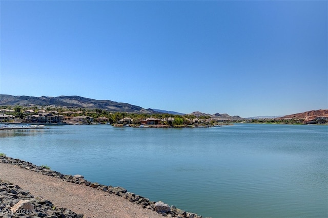 view of water feature with a mountain view