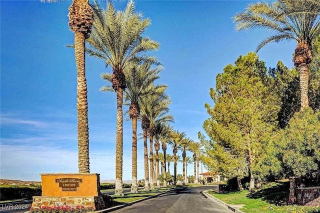 view of street featuring curbs