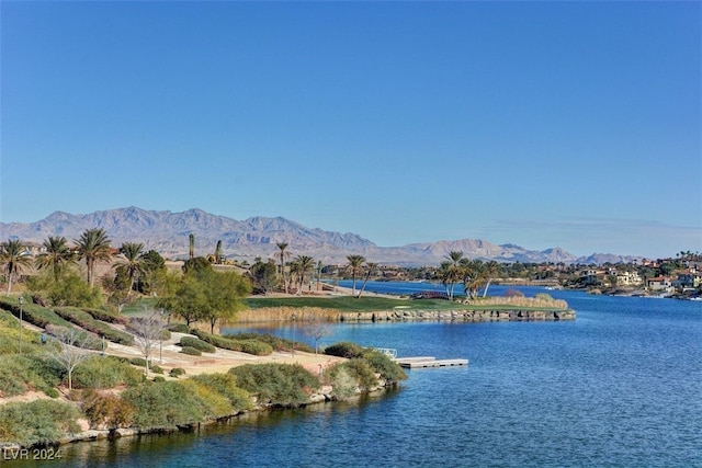 property view of water featuring a mountain view