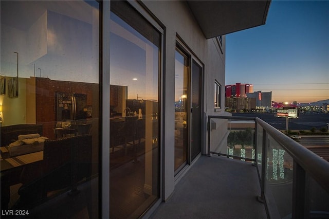 balcony featuring a view of city