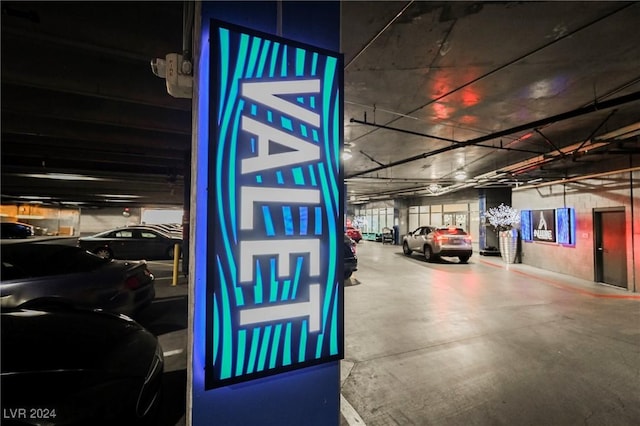 view of parking garage