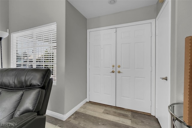 foyer entrance featuring light hardwood / wood-style flooring