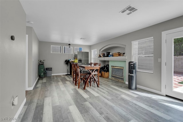 dining area featuring light hardwood / wood-style floors