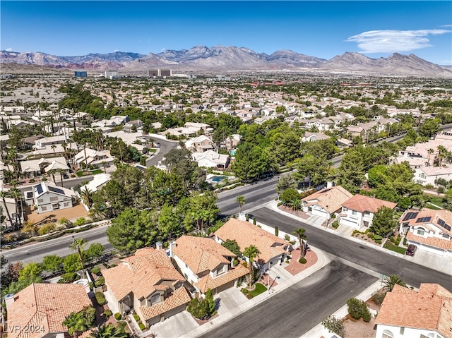 aerial view with a mountain view