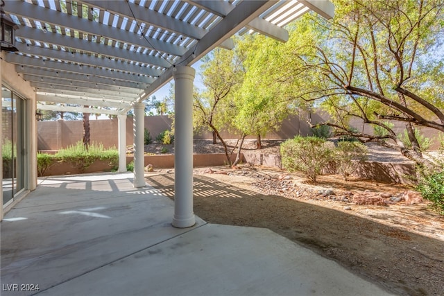 view of patio / terrace featuring a pergola