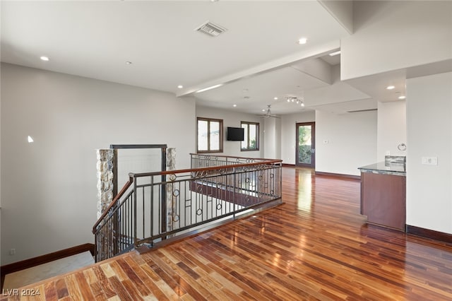 interior space with hardwood / wood-style floors