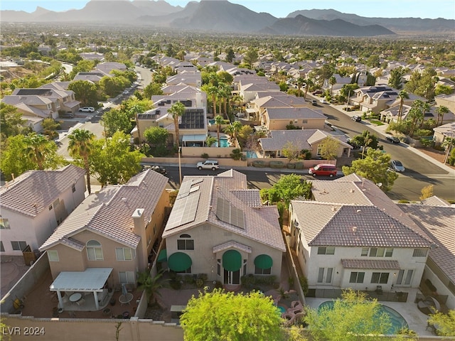 aerial view with a mountain view