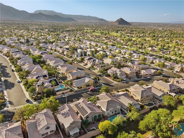 aerial view with a mountain view