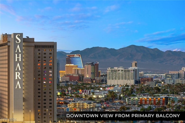 city view with a mountain view