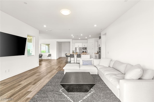 living room featuring light hardwood / wood-style floors