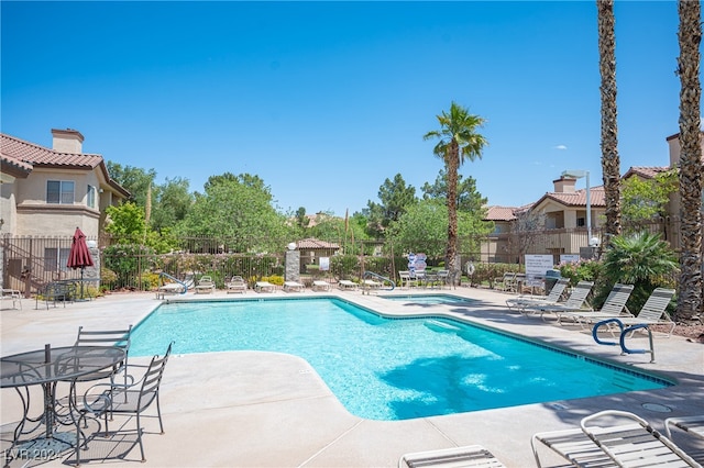 view of pool with a patio area