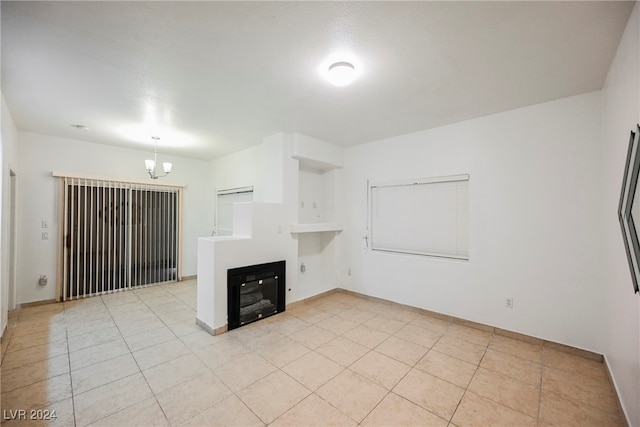 interior space featuring an inviting chandelier