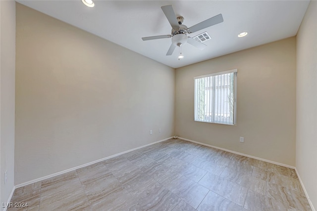 unfurnished room featuring ceiling fan