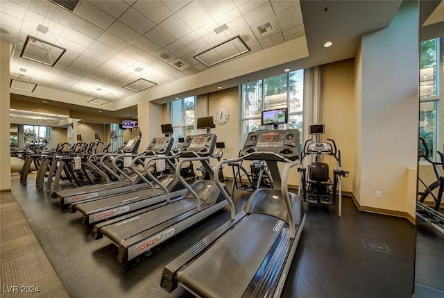 exercise room featuring plenty of natural light