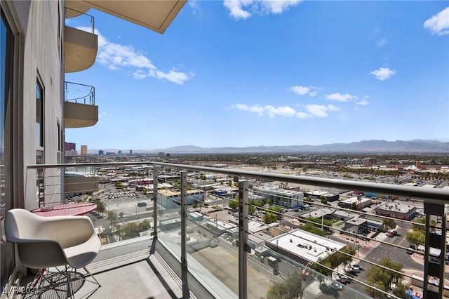 balcony with a mountain view