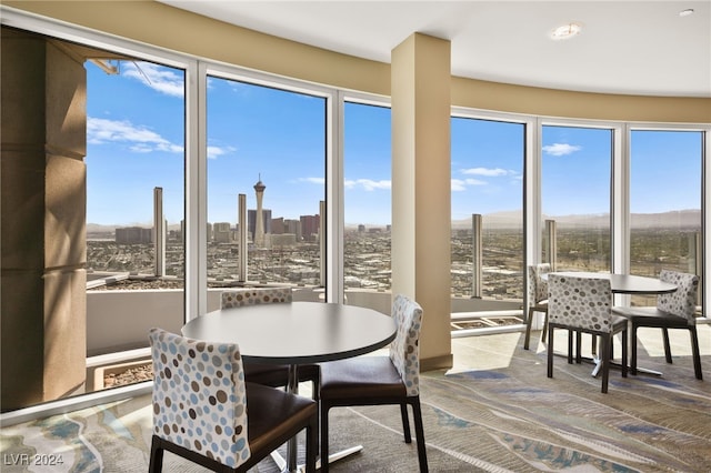 dining area featuring a healthy amount of sunlight