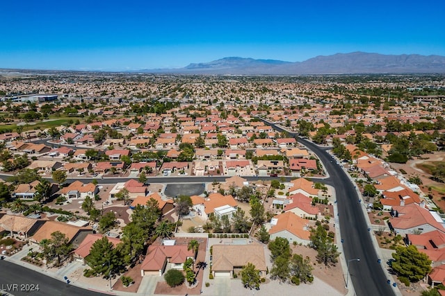 aerial view with a mountain view